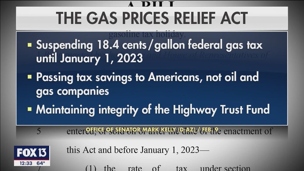 Senators propose Gas Prices Relief Act
